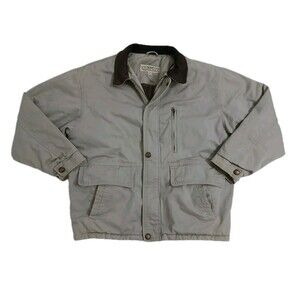 Chore Barn Hunting Field Barn Coat Jacket Bomber Large Plaid Flannel Lined Khaki